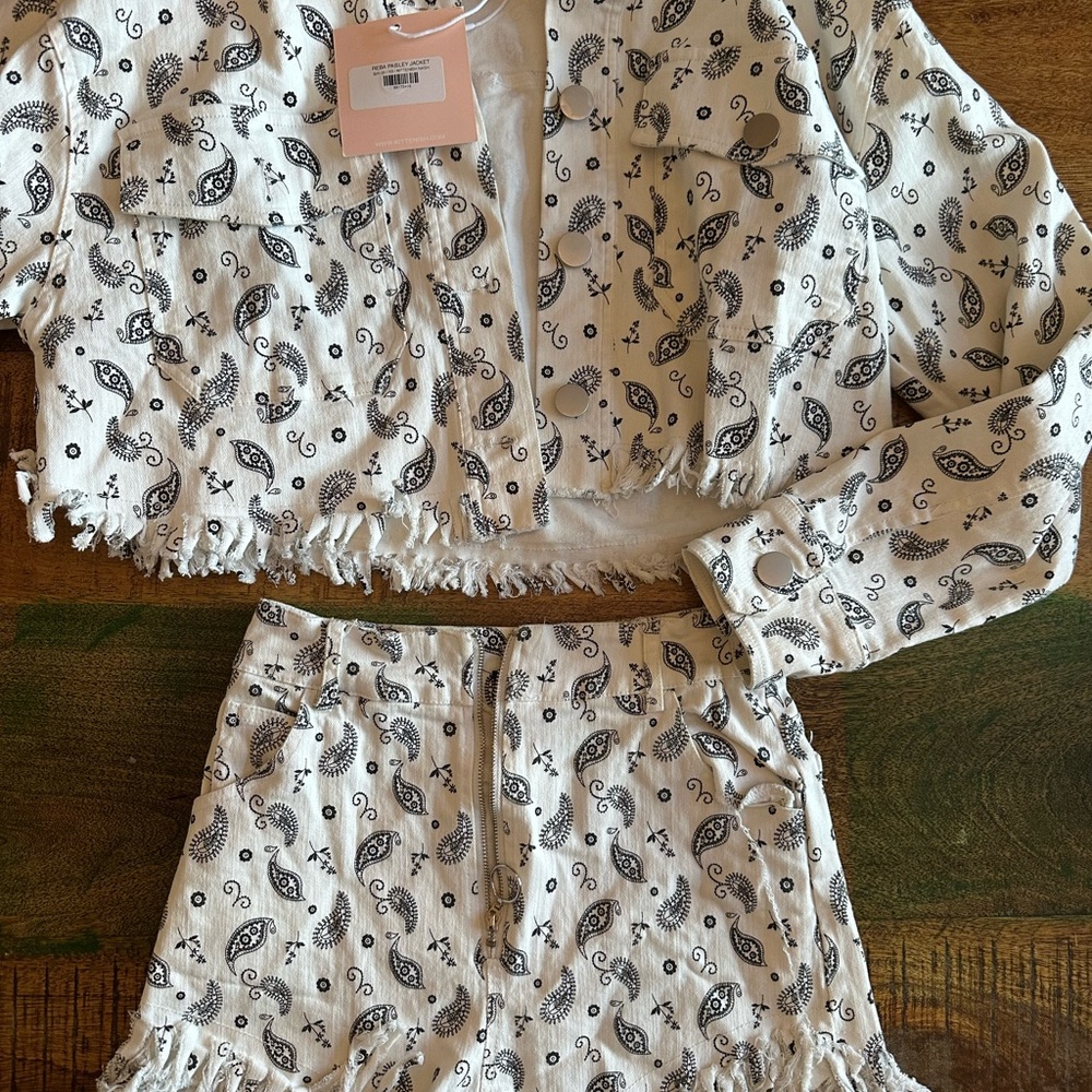 Kittenish Black and White denim Set for Cozy Comfort
